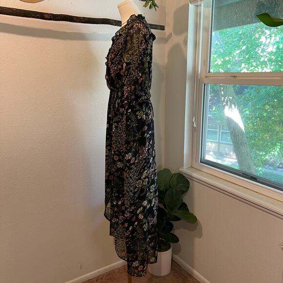 June & Hudson Moody Whimsical Ruffled Floral Printed Short Sleeve Size Small - Picture 6 of 15